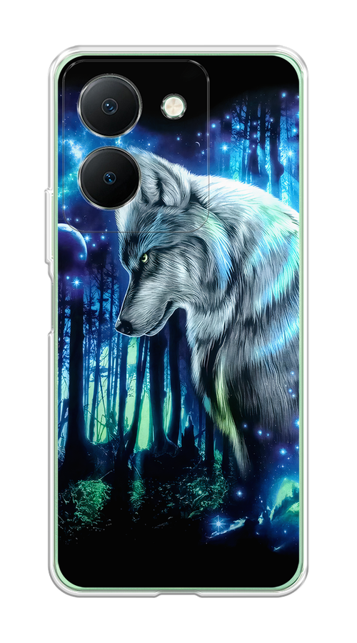 

Чехол на Vivo Y27S "Сказочный волк", Синий;серебристый;черный, 269750-1