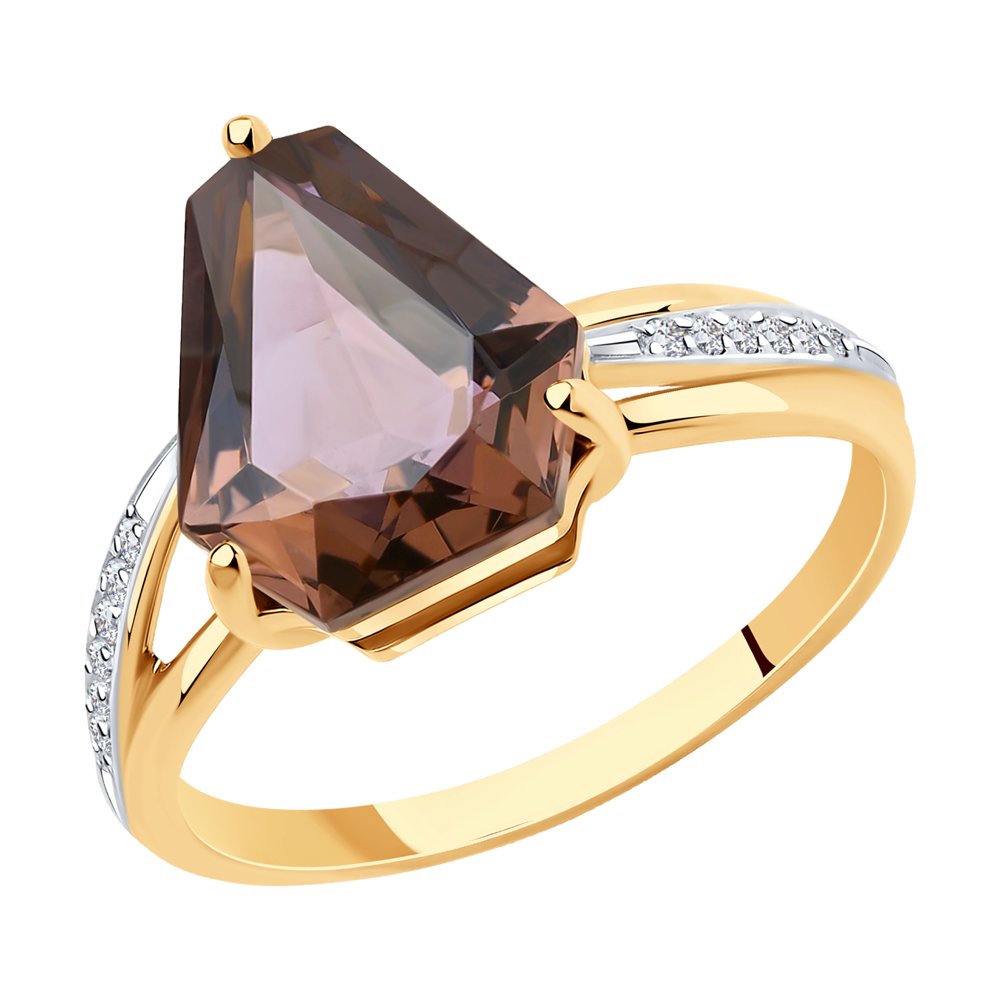 

Кольцо из красного золота с ситаллом/фианитом р . Diamant 51-310-00810-1, 51-310-00810-1