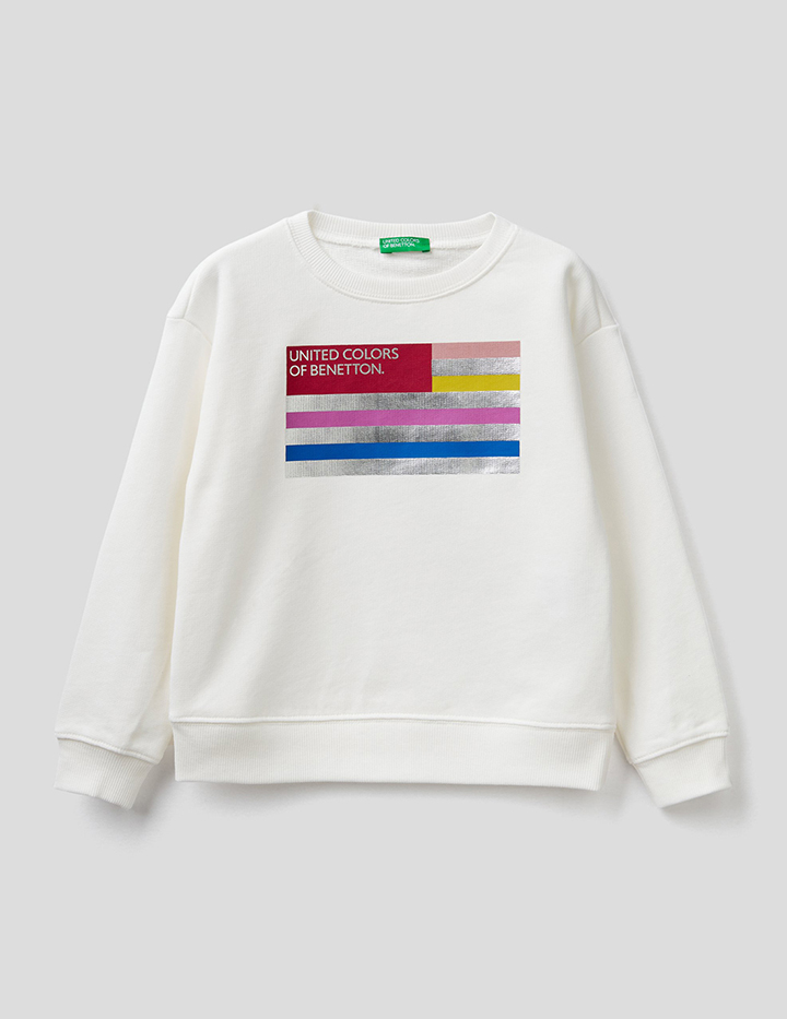 

Свитшот для девочек Benetton цв. белый р.116, 21A_3J68C15B9