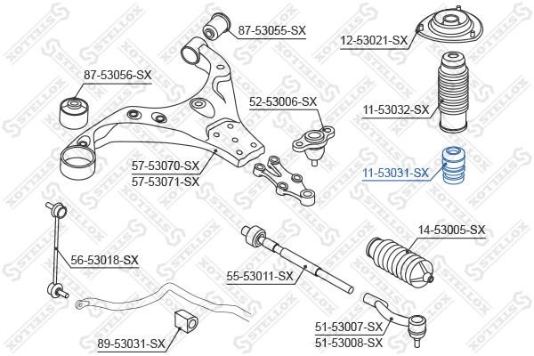 

11-53031-Sx_отбойник Амортизатора Hyundai Tucson, Kia Sportage Ii 04> Stellox 1153031SX