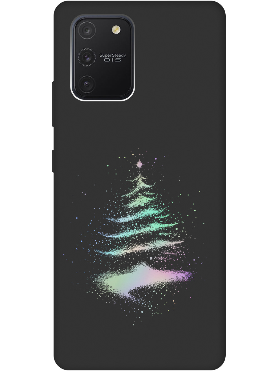 

Силиконовый чехол на Samsung Galaxy S10 Lite с принтом "Елочка" матовый черный, Черный;серебристый, 722694741