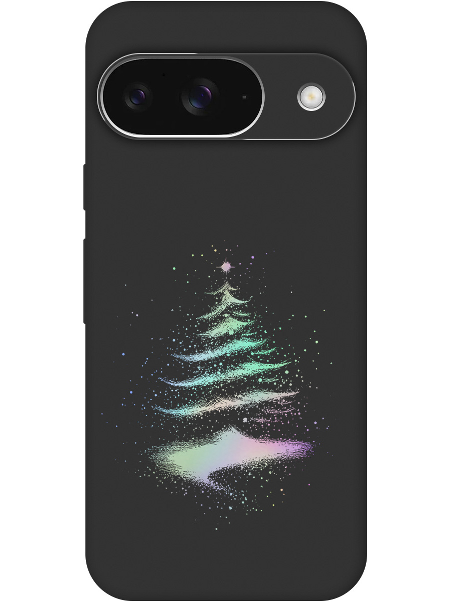 

Силиконовый чехол на Google Pixel 9 с принтом "Елочка" матовый черный, Черный;серебристый, 784809741