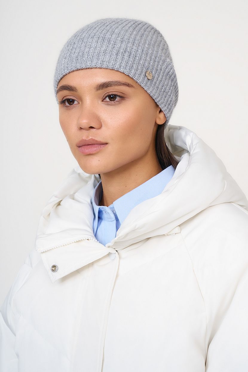 

Шапка бини женская Baon B3423517 grey melange, р, Серый, B3423517