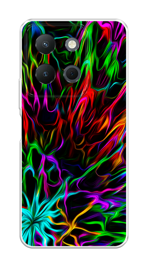 

Чехол на Vivo Y36 4G "Разноцветные разводы", Голубой;зеленый;оранжевый, 269250-1