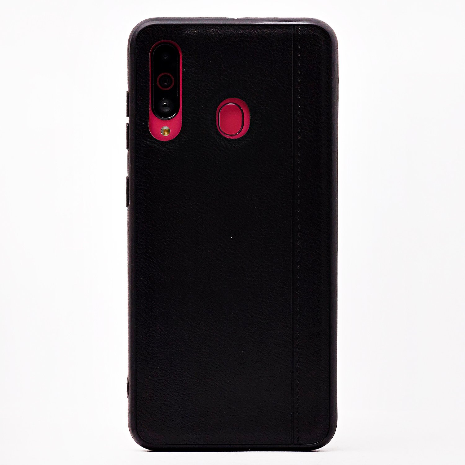 

Чехол Samsung SM-A606F (Galaxy A60) силиконовый с кожаной вставкой, Черный
