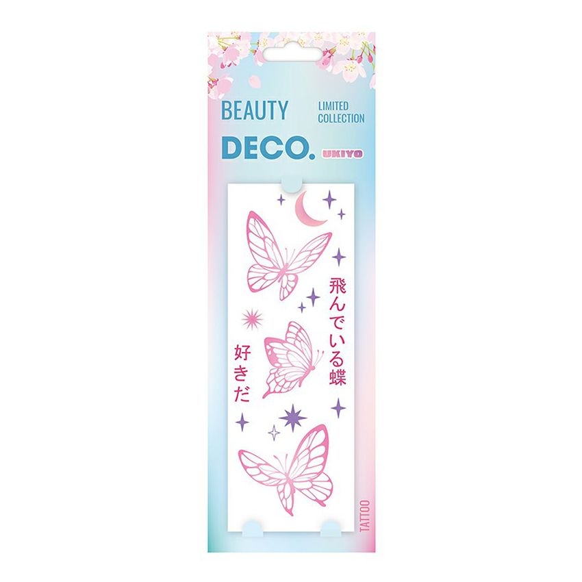 Татуировка переводная для тела deco Ukiyo by Miami Tattoos Pink Butterfly