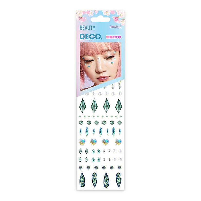 

Стразы для лица Deco Ukiyo by Miami Tattoos Green Chic, Разноцветный