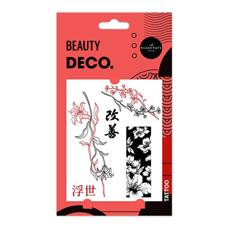 

Татуировка переводная для тела Deco Asia by Miami Tattoos Flower Blossom, Разноцветный