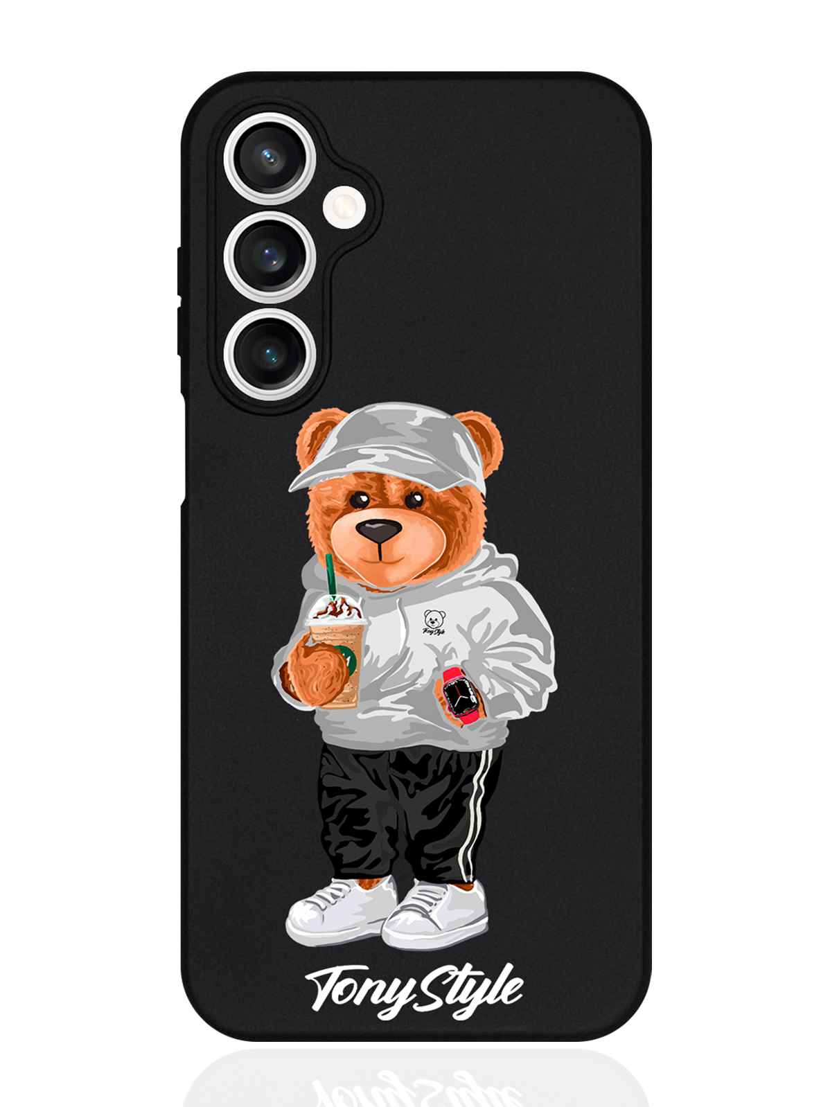 

Чехол для смартфона Samsung S23Fe черный силиконовый Tony Style с кофе, Серый;белый;черный, Samsung