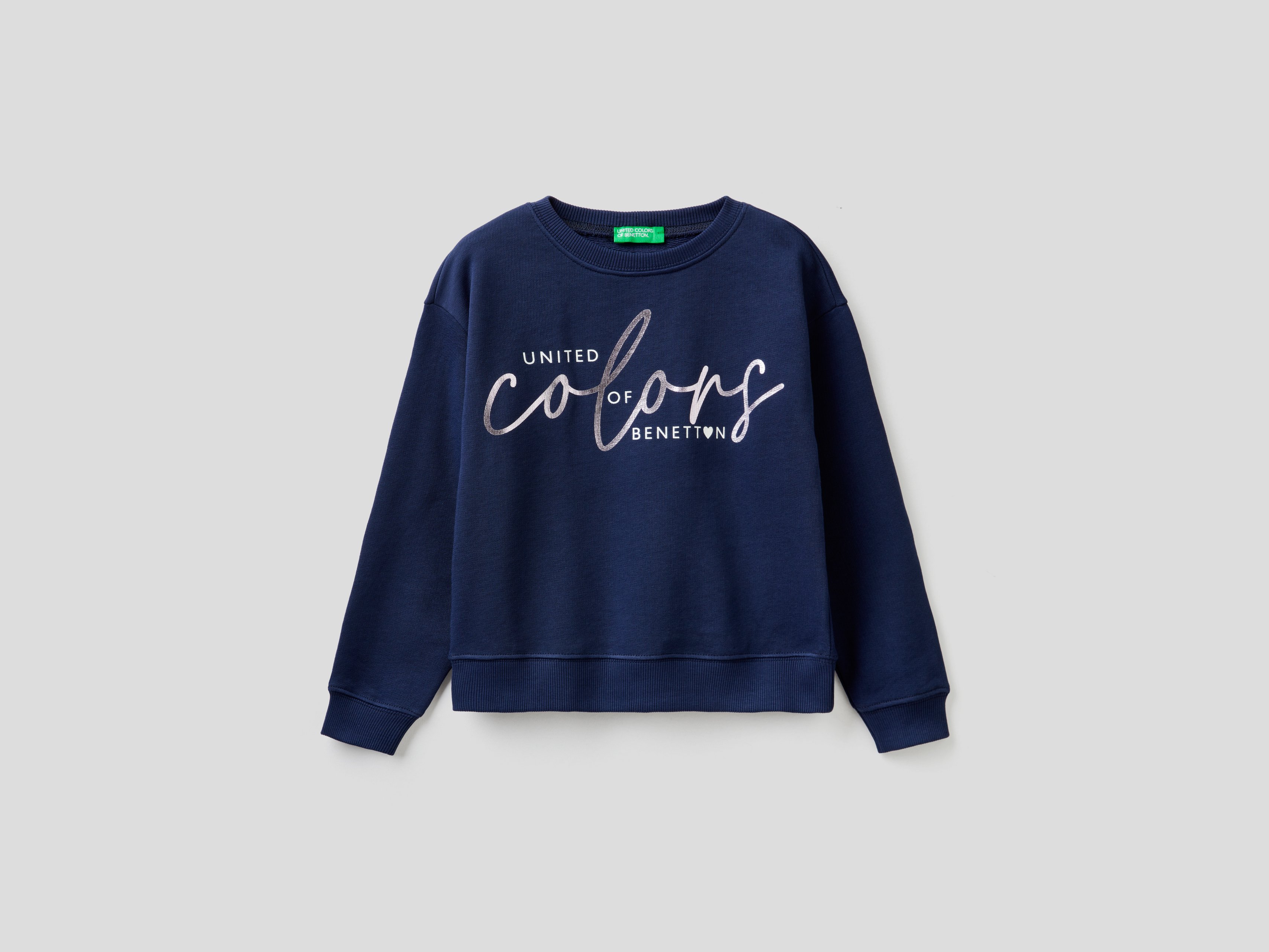 

Свитшот для девочек Benetton цв. синий р.140, 21A_3J68C15B9