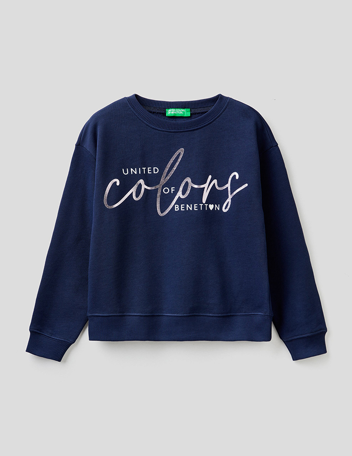 

Свитшот для девочек Benetton цв. синий р.116, 21A_3J68C15B9