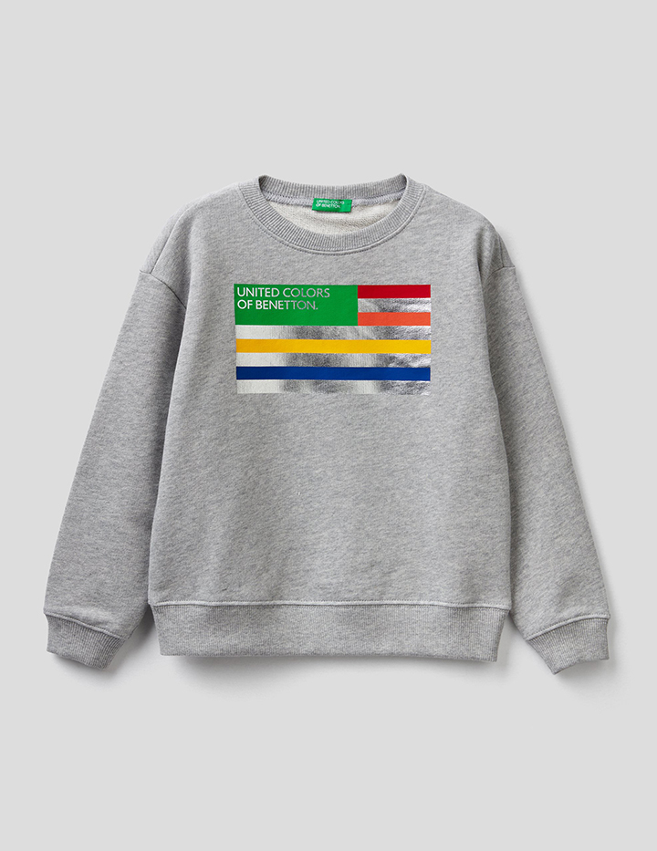 

Свитшот для девочек Benetton цв. серый р.116, 21A_3J68C15B9
