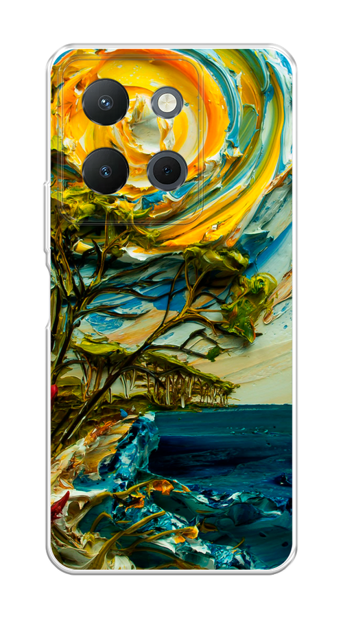

Чехол на Vivo Y36 4G "Солнце живопись", Желтый;синий, 269250-1