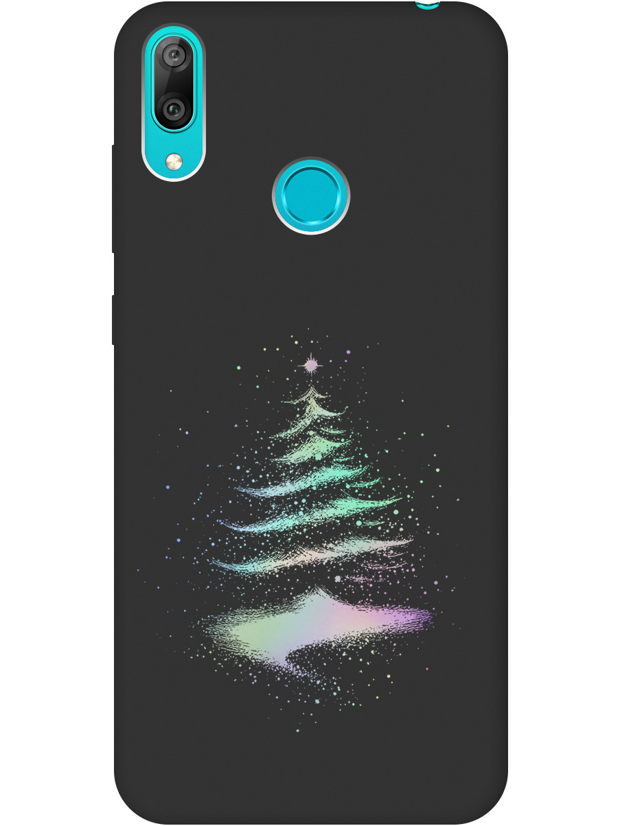 

Силиконовый чехол на Huawei Y7 (2019) с принтом "Елочка" матовый черный, Черный;серебристый, 720668241