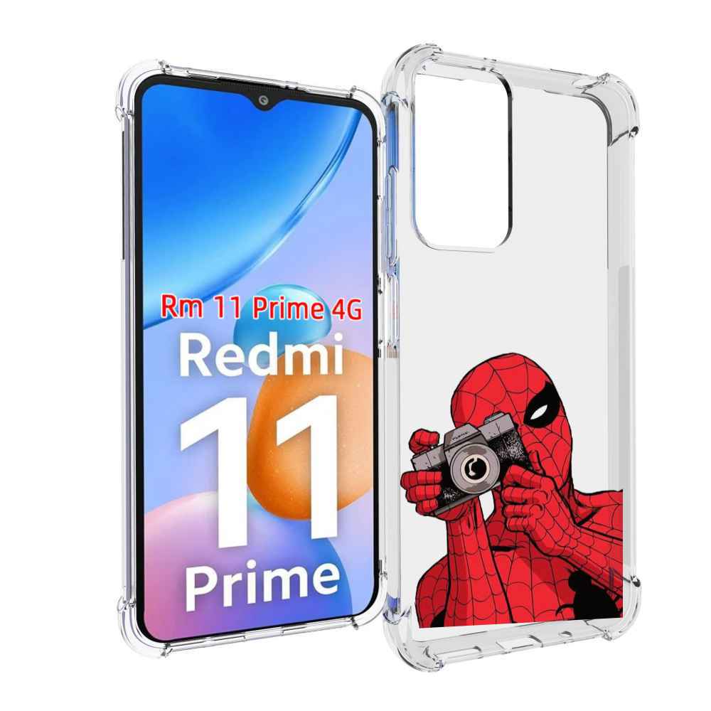 Чехол MyPads человек паук фотограф детский для Xiaomi Redmi 11 Prime 4G