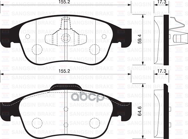 

Колодки дисковые п\ Renault Megane/Fluence 1.6-2. SP1390SNS =GDB1789=1248 10 [440603905R], SP1390