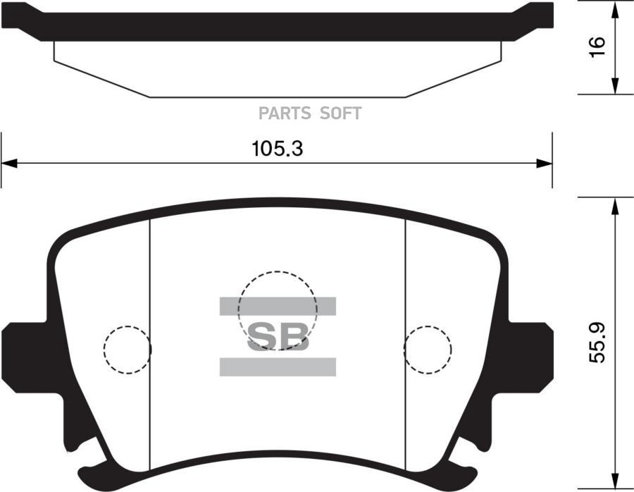 

Колодки дисковые задние \Audi A4/A6,VW Golf V,Skoda Oсtavia 03> HI-Q SP2099SNS, SP2099