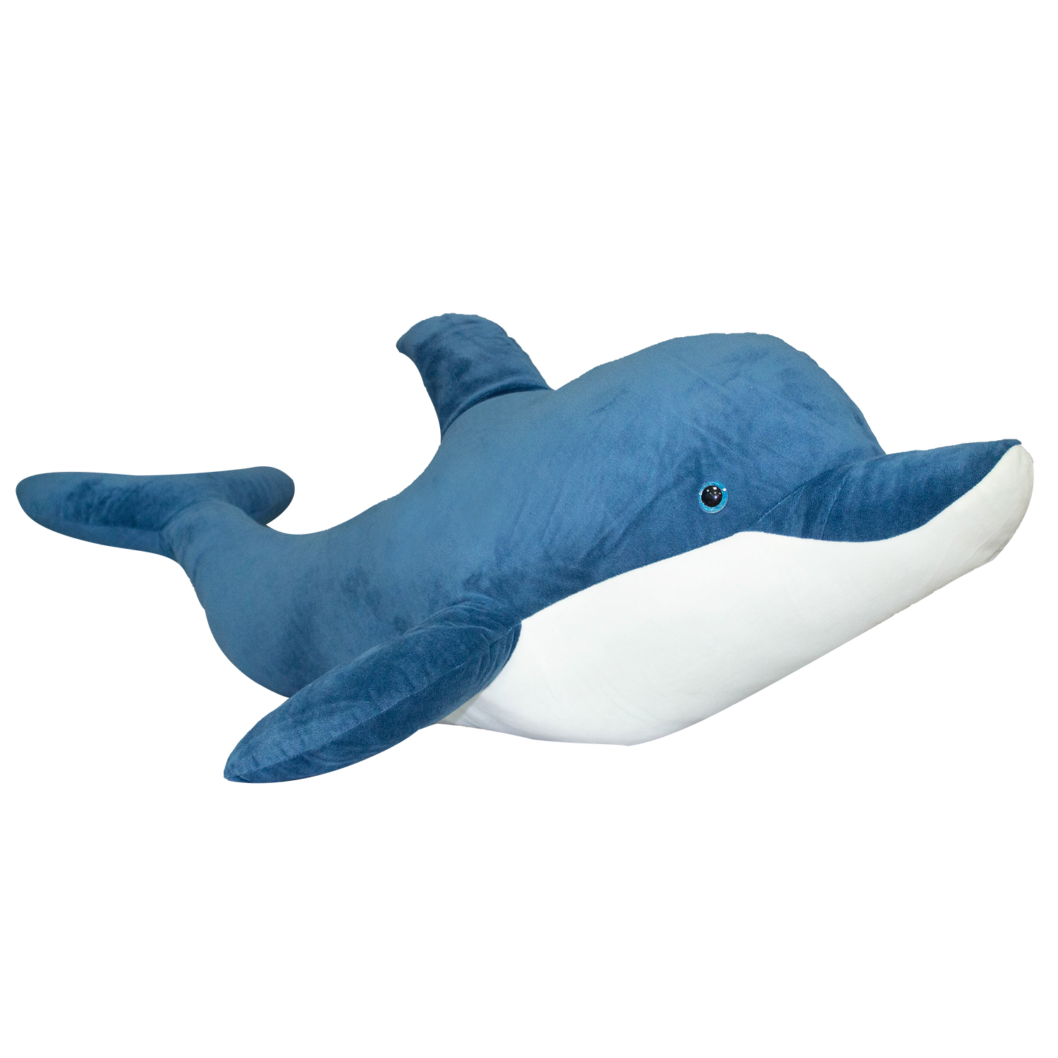 фото Мягкая игрушка kiddieart tallula дельфин, 95 см сине-белый kiddie art