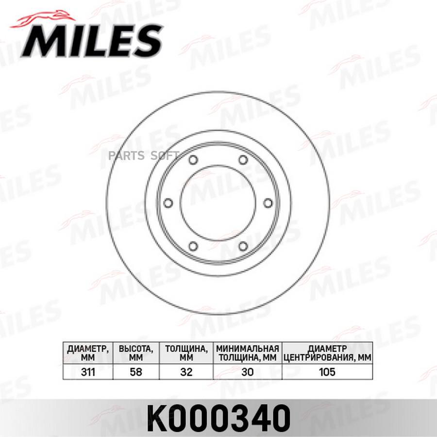 

Диск тормозной TOYOTA LAND CRUISER (J80) 4.2-4.5 90-97 передний вент.D=311мм.