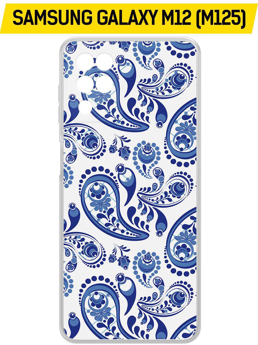 

Чехол-накладка Krutoff Clear Case Гжель для Samsung Galaxy M12 (M125), Прозрачный