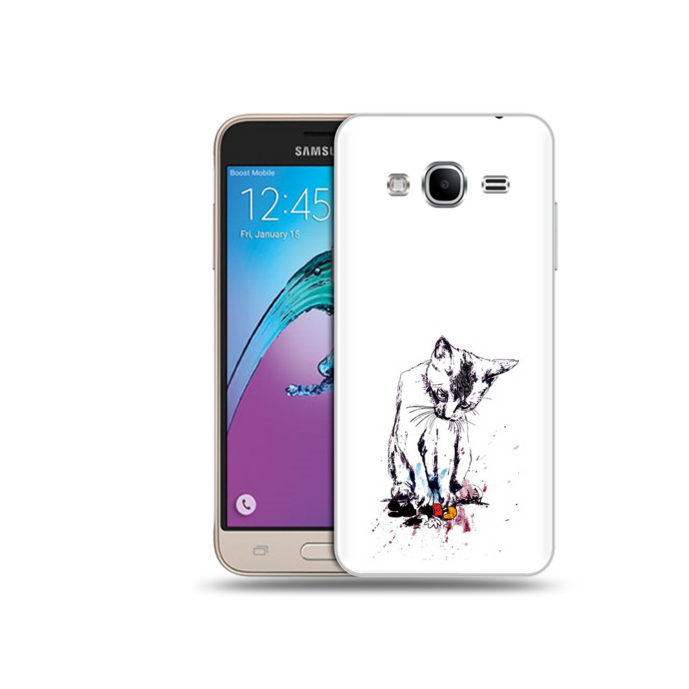 

Чехол MyPads Tocco для Samsung Galaxy J3 (2016) кот и микки (PT29089.580.399), Прозрачный, Tocco