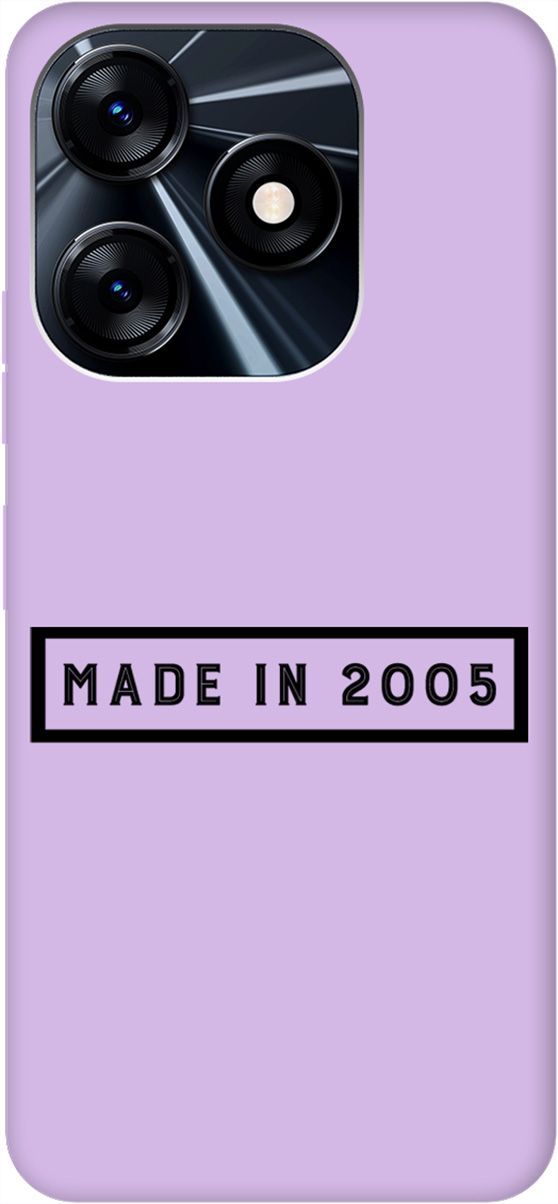 

Чехол на Tecno Spark 10 "2005" сиреневый, Фиолетовый;черный, 159554