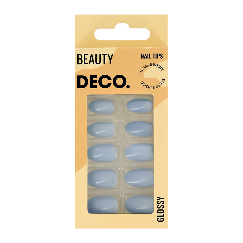 Набор накладных ногтей с клеевыми стикерами DECO. BEAUTY glossy blue chic шлейка для собак pinkaholic chic s полиэстер розовый