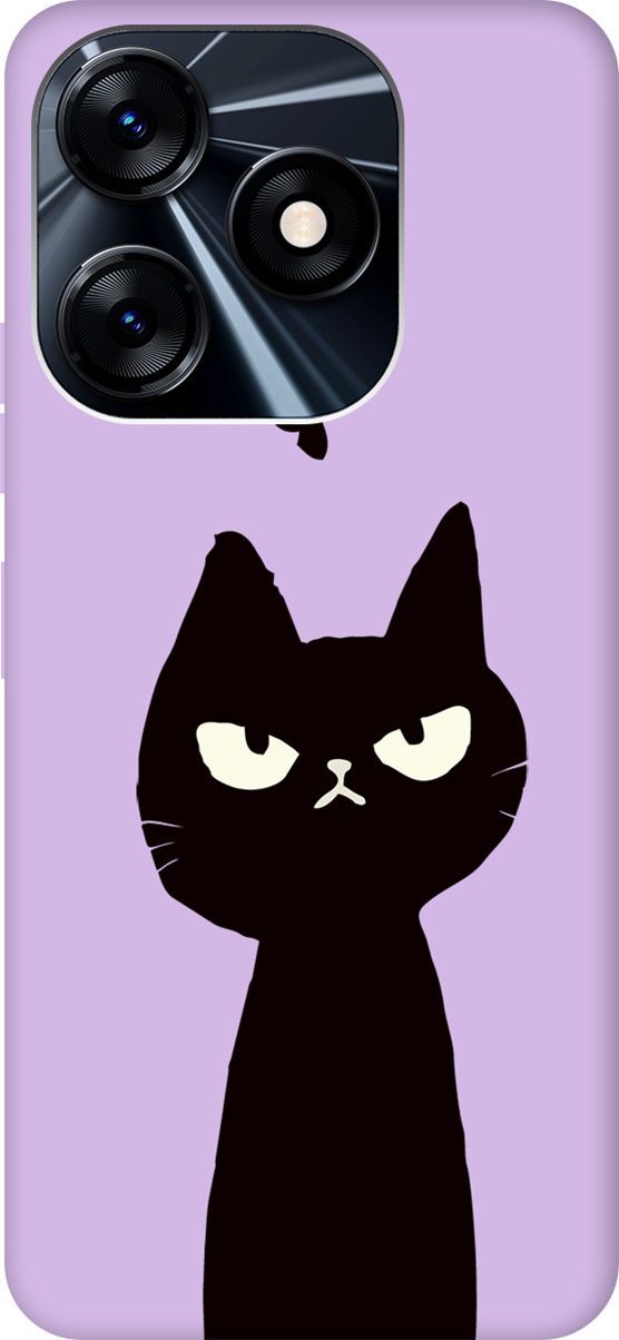 

Чехол на Tecno Spark 10 с принтом "Disgruntled Cat" сиреневый, Фиолетовый;черный, 159554