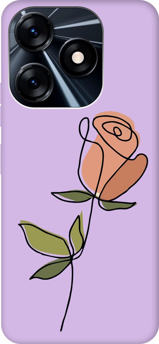 

Чехол на Tecno Spark 10 Silky Touch Premium с принтом "Rose" сиреневый, Фиолетовый;зеленый, 159554