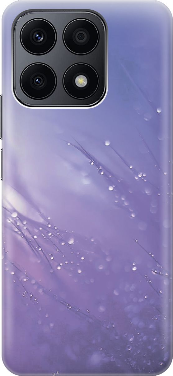 

Силиконовый чехол на Honor X8a с эффектом блеска "Капли на синей траве", Белый;синий, 158882