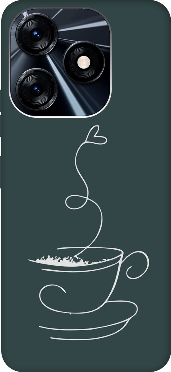 

Чехол на Tecno Spark 10 "Coffee Love W" зеленый, Зеленый;белый, 159555