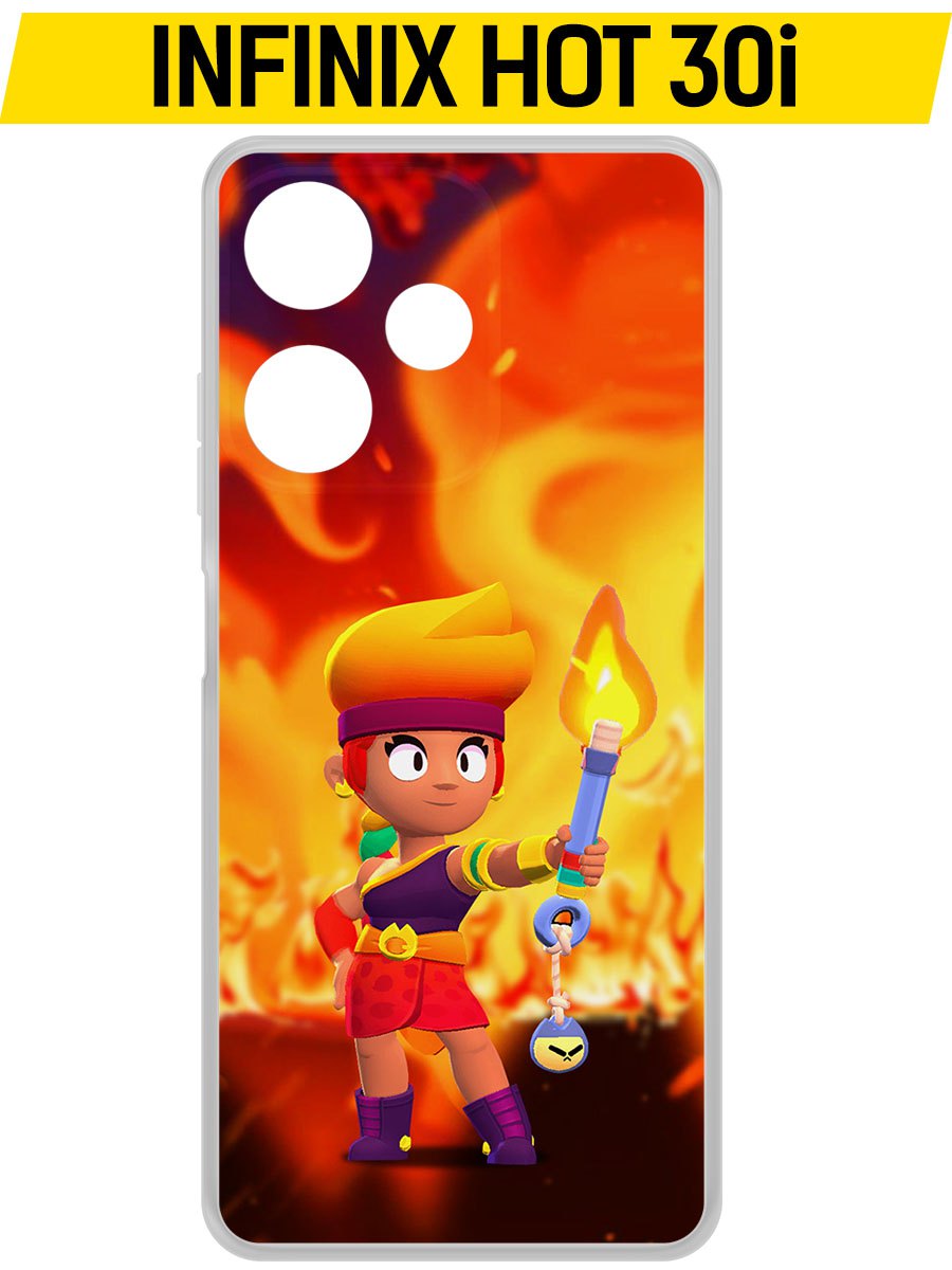 

Чехол-накладка Krutoff Clear Case Brawl Stars-Амбер для INFINIX Hot 30i, Прозрачный