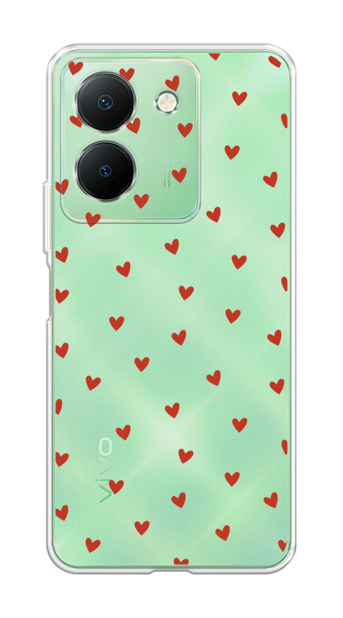 

Чехол на Vivo Y27S "Red hearts", Красный;прозрачный, 269750-1