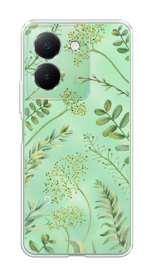 

Чехол на Vivo Y27S "Green Leaves", Зеленый;прозрачный, 269750-1