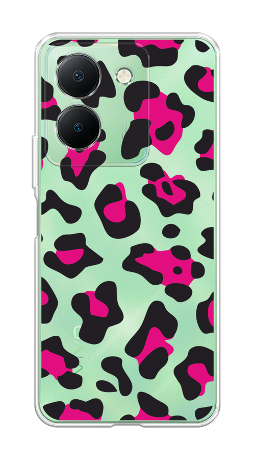 

Чехол на Vivo Y27S "Pink cow spots", Черный;розовый, 269750-1