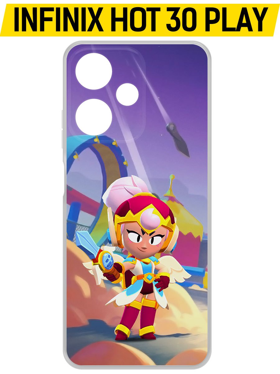 

Чехол-накладка Krutoff Clear Case Brawl Stars-Валькирия Джанет для INFINIX Hot 30 Play, Прозрачный