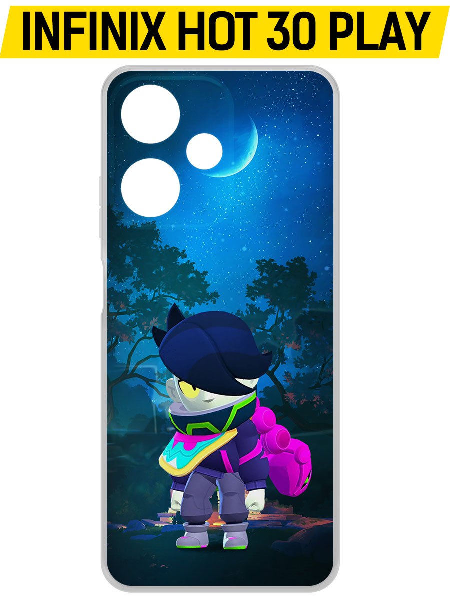 

Чехол-накладка Krutoff Clear Case Brawl Stars-Орочи Эдгар для Infinix Hot 30 Play, Прозрачный