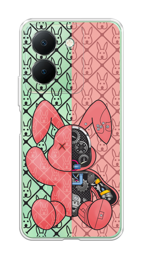 

Чехол на Vivo Y27S "Киборг-заяц розовый", Розовый;прозрачный;черный, 269750-1