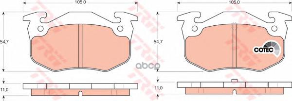 

Колодки дисковые з TRW GDB1305 GDB1305 =144 50=155 050-SX=571744B=223728