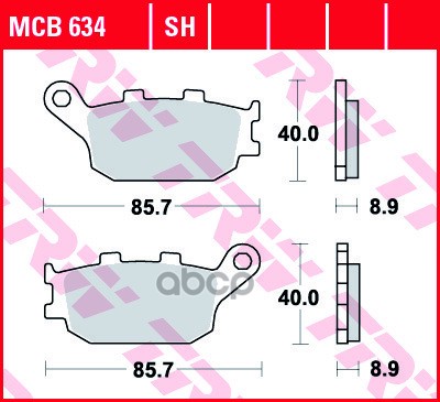 

Тормозные колодки TRW/Lucas задние дисковые для Honda CBR600 91-94, CB900 02- MCB634SH