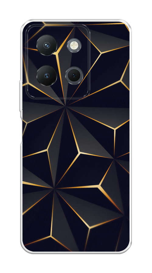 

Чехол на Vivo Y36 4G "Черные полигоны", Золотистый;черный, 269250-1