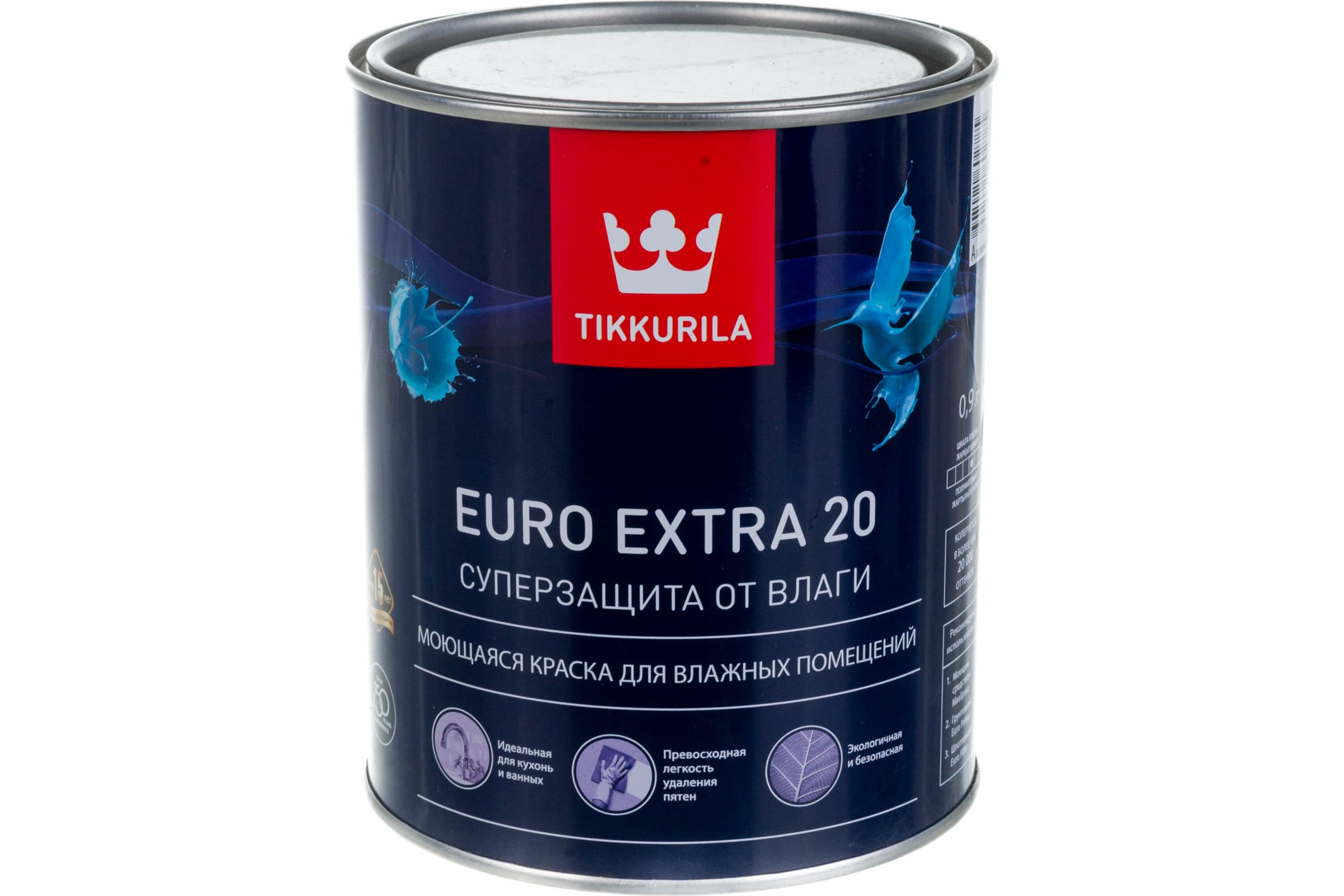 TIKKURILA EURO EXTRA 20 краска моющаяся для влажных помещений, база A 0,9 21350
