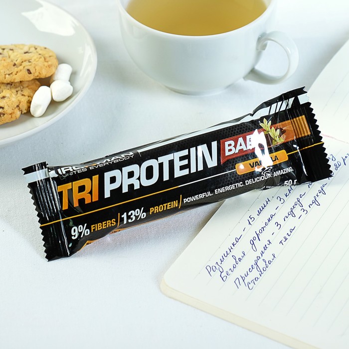 

Батончик Ironman TRI Protein Bar, ваниль, тёмная глазурь, спортивное питание, 50 г