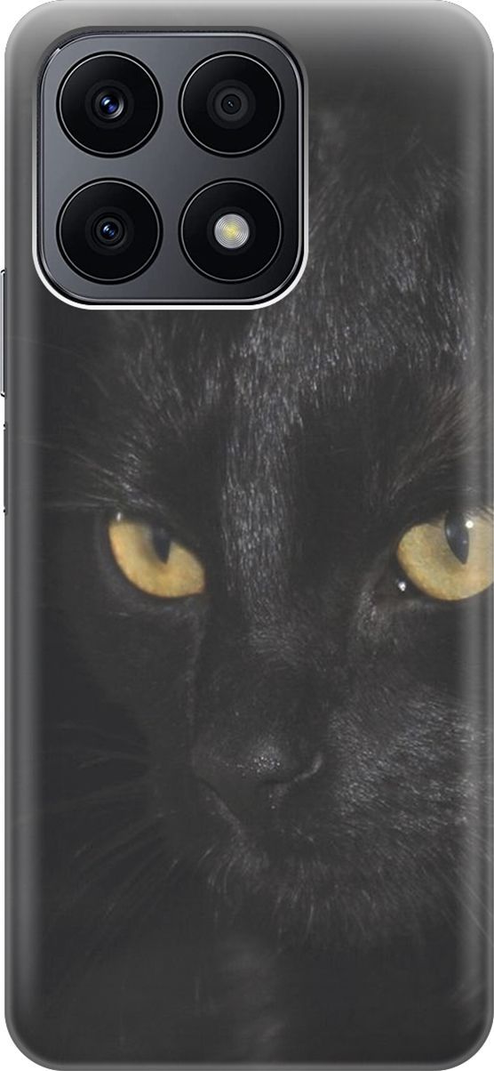 

Силиконовый чехол на Honor X8a с эффектом блеска "Черная кошка", Желтый;черный, 158883