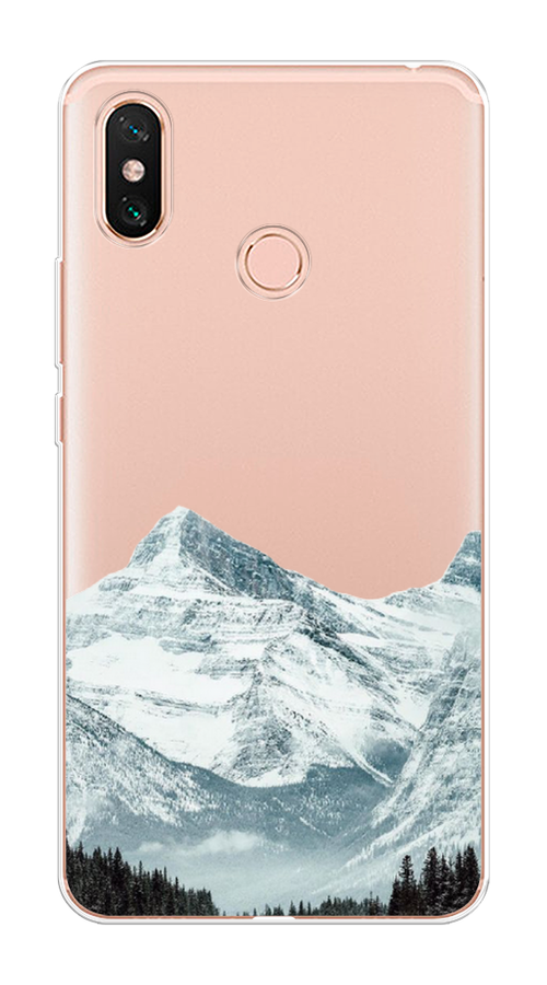 

Чехол на Xiaomi Mi Max 3 "Горы арт 1", Белый;зеленый, 34350-2