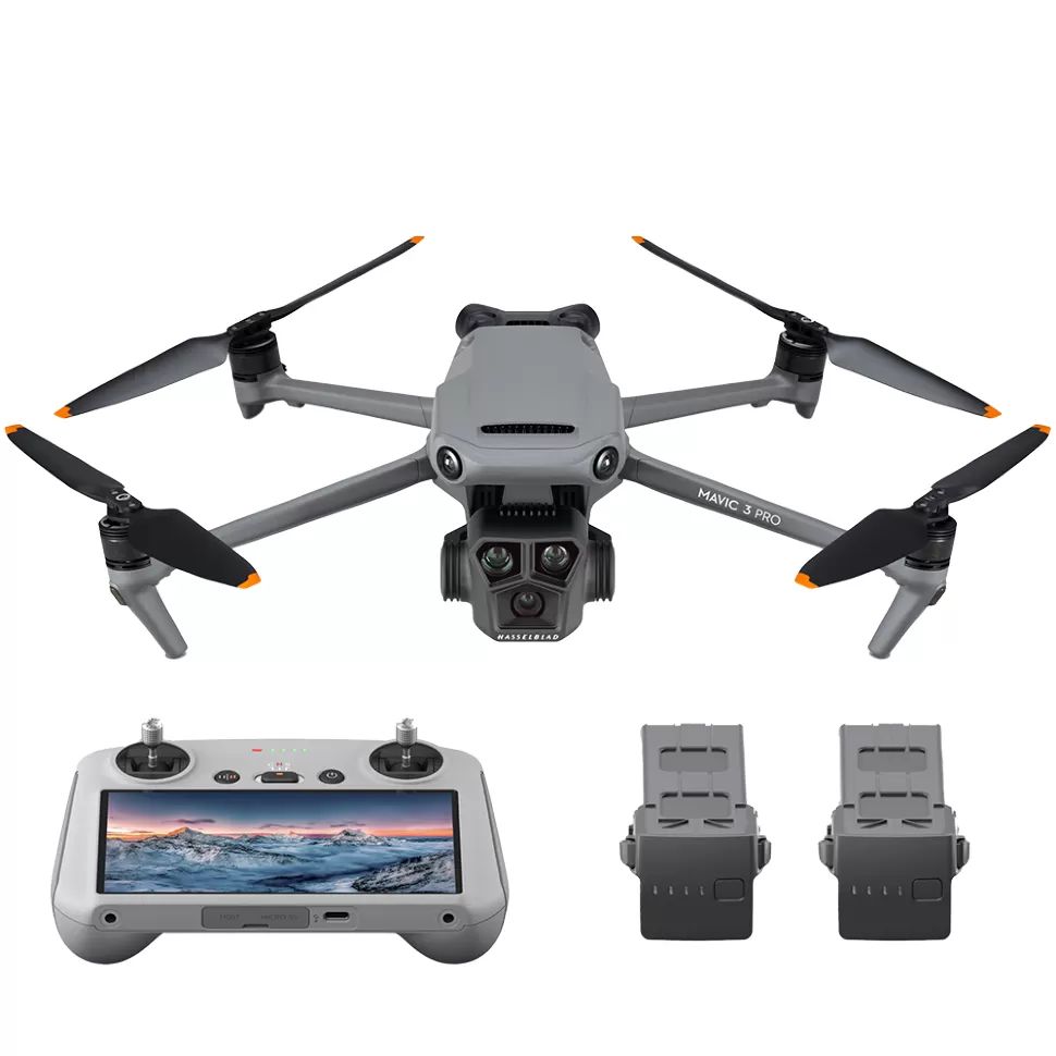 Квадрокоптер DJI Mavic 3 Pro Fly More Combo (DJI RC) серый, черный серый,  черный, размер средний