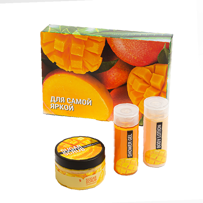 Подарочный набор Выдумщики Для самой яркой сочное манго наклейка виниловая тропики интерьерная 50 х 70 см