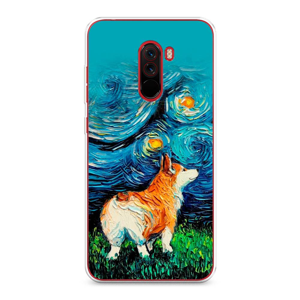 

Чехол на Xiaomi Pocophone F1 "Корги звёздная ночь", Коричневый;белый;зеленый, 34450-1