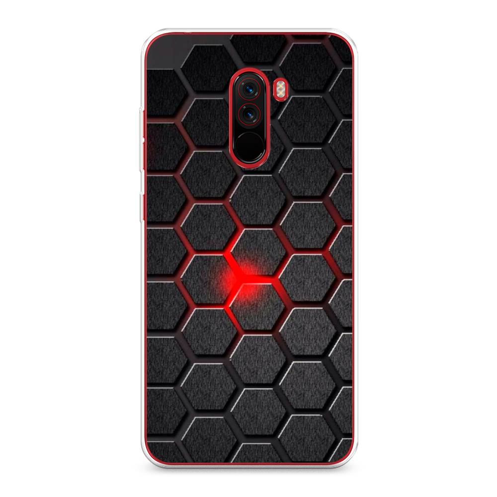 

Чехол на Xiaomi Pocophone F1 "Соты красные", Красный;черный;серый, 34450-3