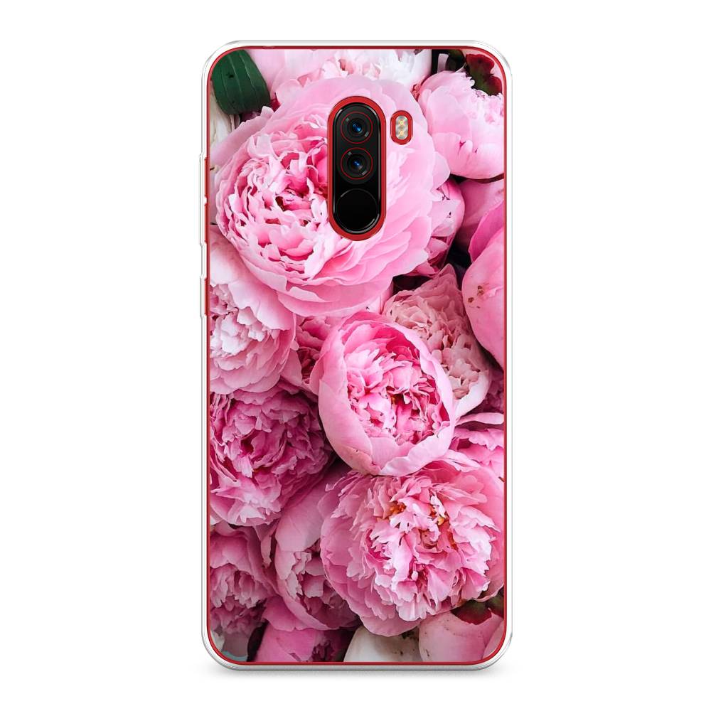 

Чехол на Xiaomi Pocophone F1 "Розовые пионы", Бежевый;розовый, 34450-2